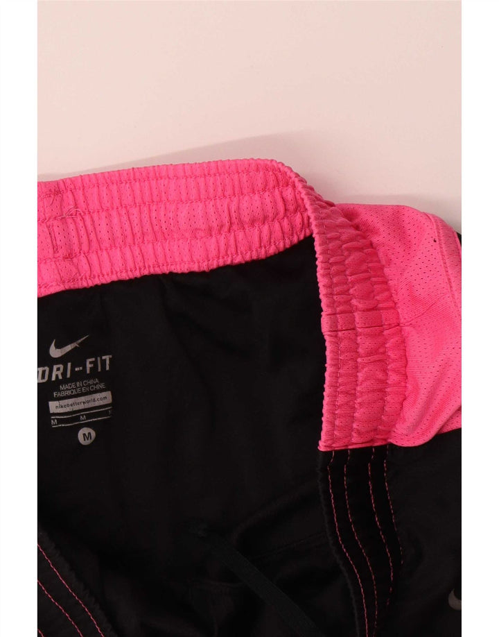 Nike Dame Dri Fit Sports Shorts UK 12 Medium Sort Colourblock Polyester