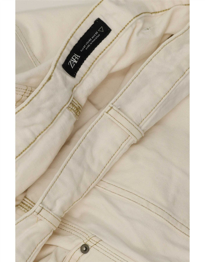 Zara Herre Cargo Straight Jeans EU 42 Large W32 L30 Beige