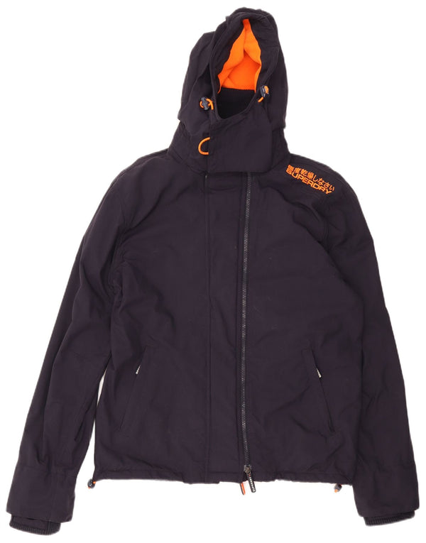 SUPERDRY Windbreaker-jakke med hætte til mænd UK 40 Stor marineblå polyester