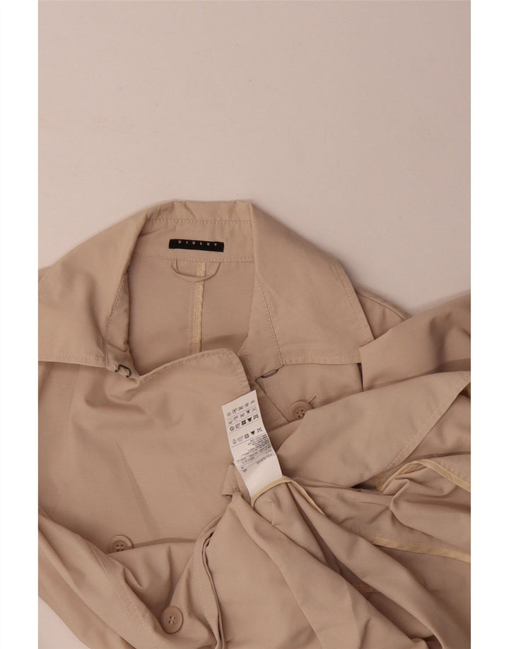 Sisley Trench Coat til kvinder IT 46 Stor Beige Bomuld