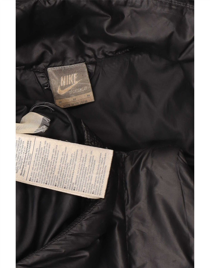 Nike Dame Hætte Polstret Gilet UK 14 Medium Sort Nylon