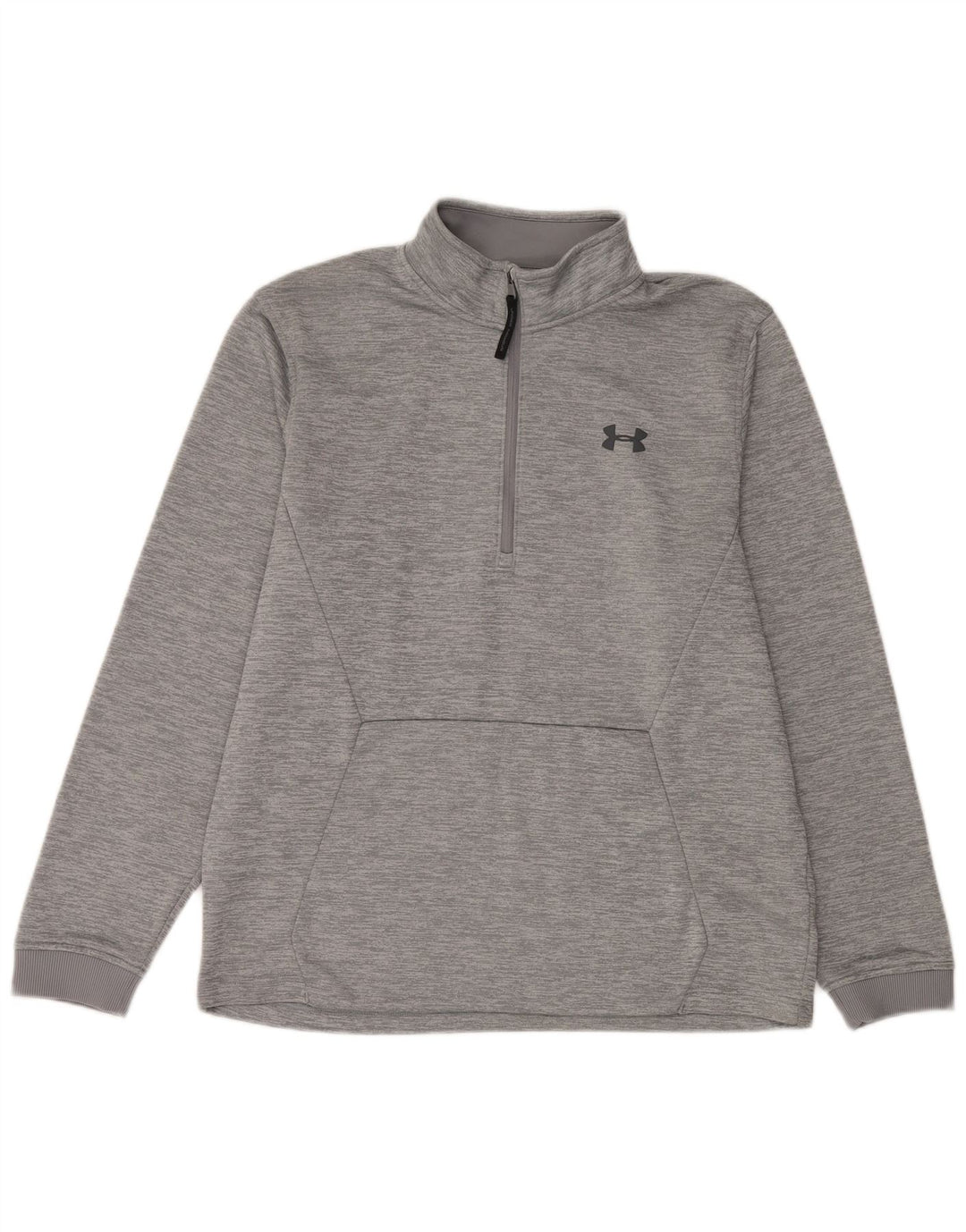 Under Armour Herre Grafisk Zip Neck Sweatshirt Jumper Large Grå Flecked