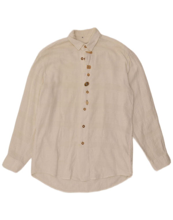 Vintage herreskjorte str. 38 Medium hvid ternet