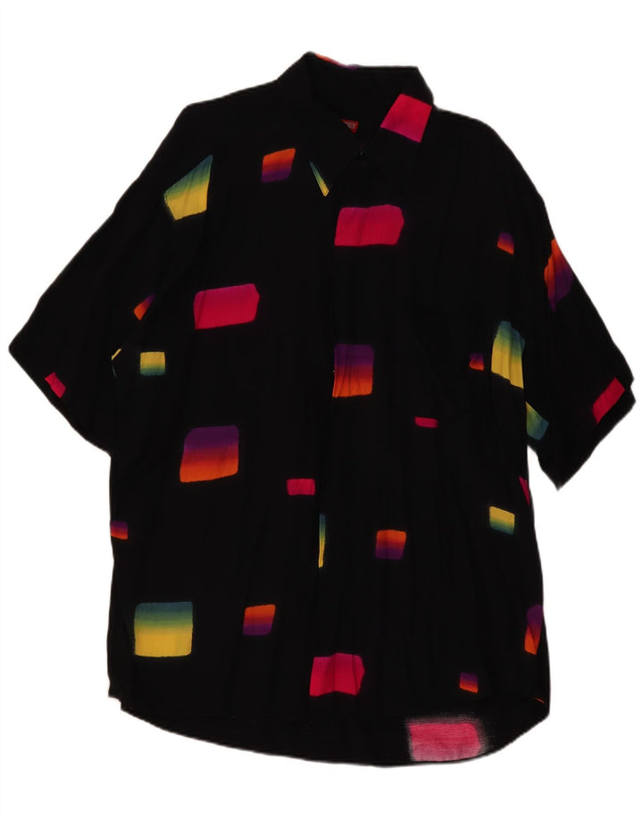 Tipo' S Kortærmet Herreskjorte 2XL Sort Geometrisk Viscose