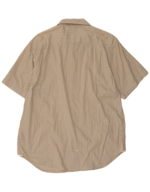 Guess Kortærmet Herreskjorte XL Beige Gingham Cotton