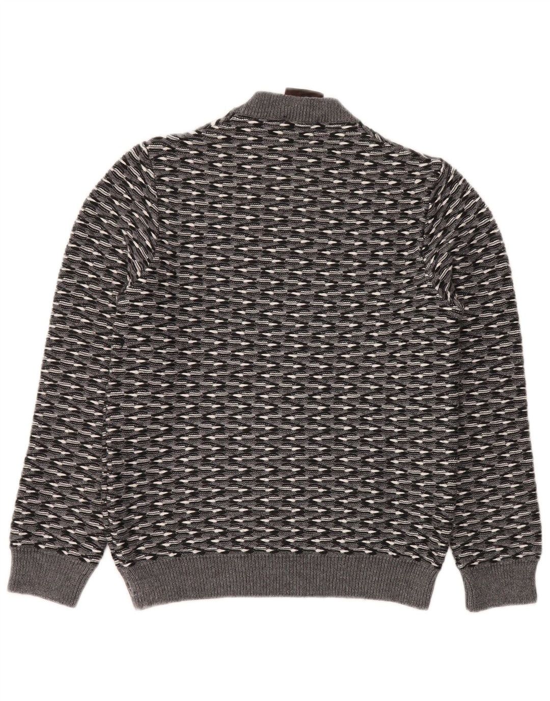 RELIVE Herre rund hals sweater IT 46 Lille grå stribet uld