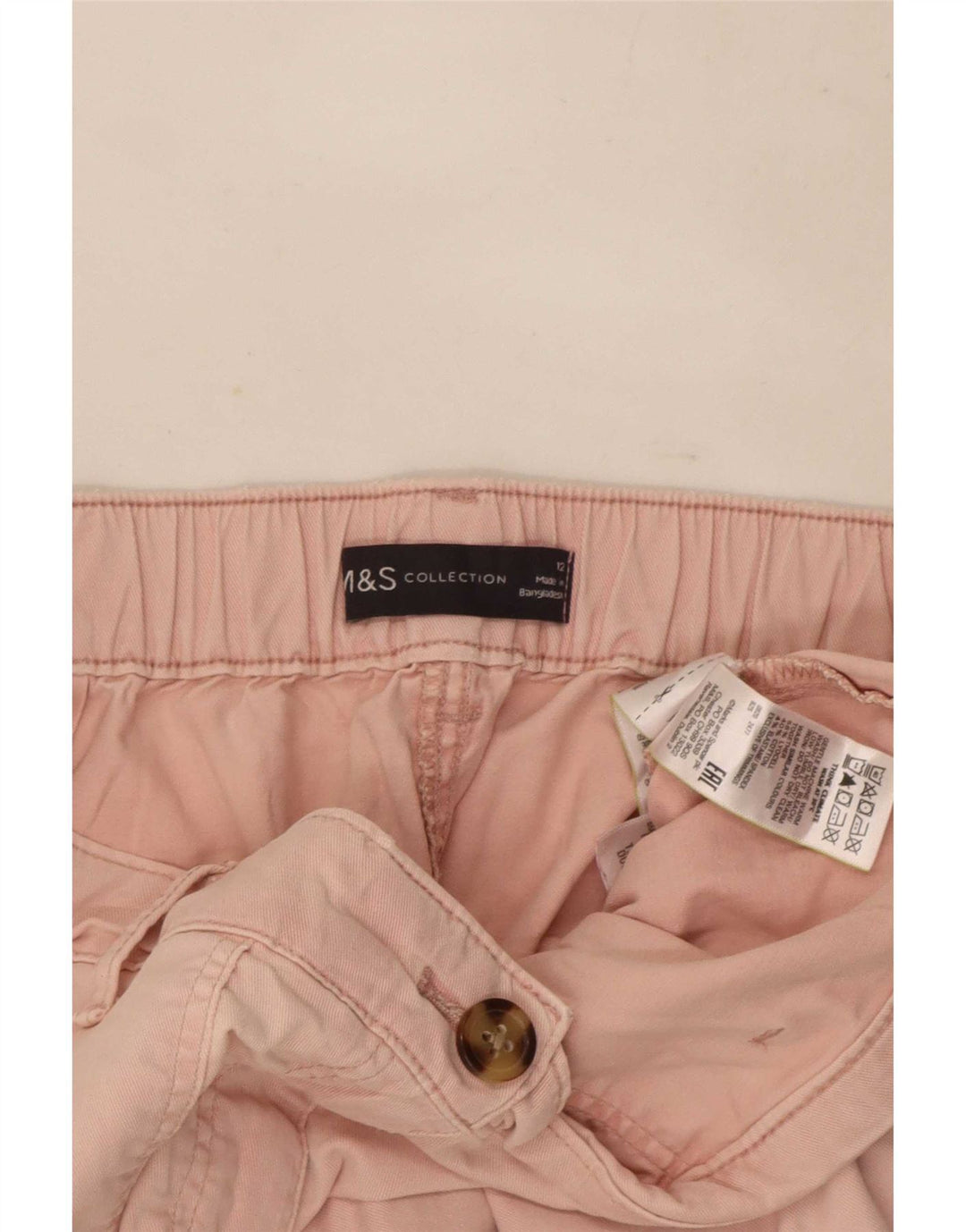 Marks & Spencer Dame Crop Cargo Bukser UK 12 Medium W30 L26 Pink