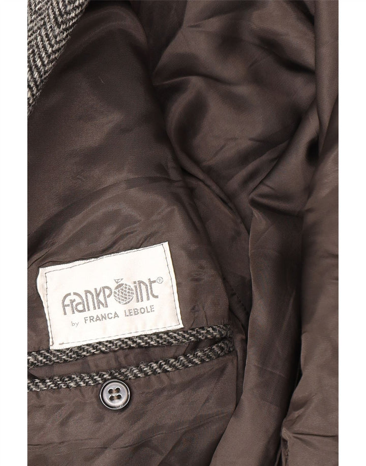 Lanificio Campore Herre 2 Button Blazer Jacket UK 40 Large Grey Herringbone