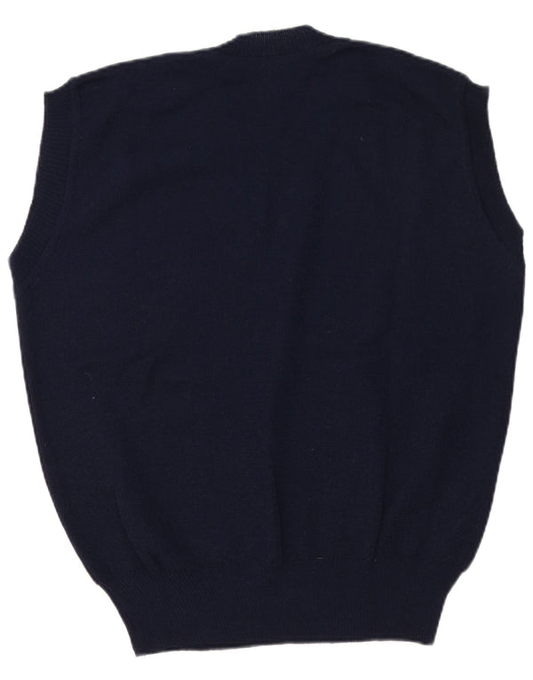 Vintage Herrevest Tank Top EU 50 Medium Navy Blue Polyacrylic