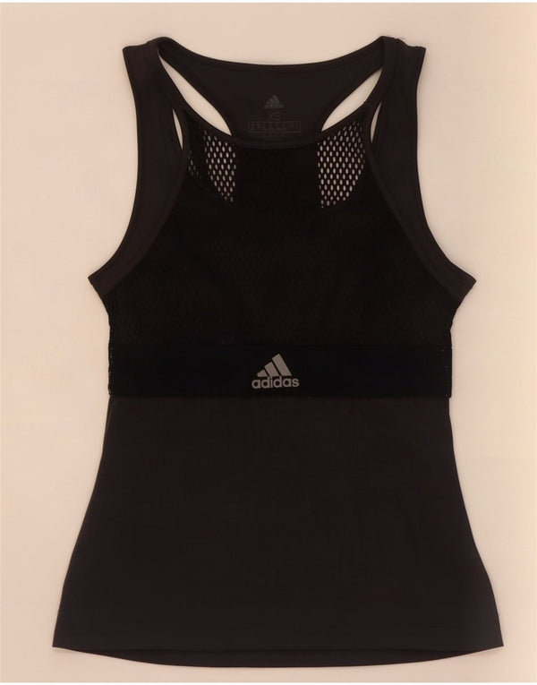 Adidas Dame Climalite Vest Top UK 4/6 XS Sort Polyester