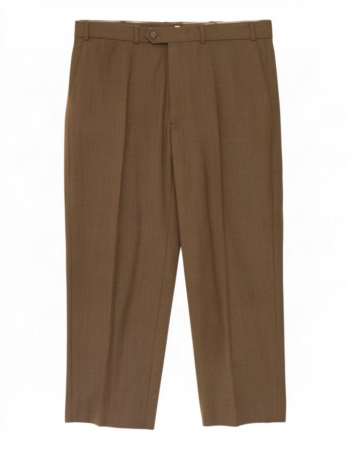 Marks & Spencer Straight Suit bukser til mænd W38 L29 Khaki Polyester