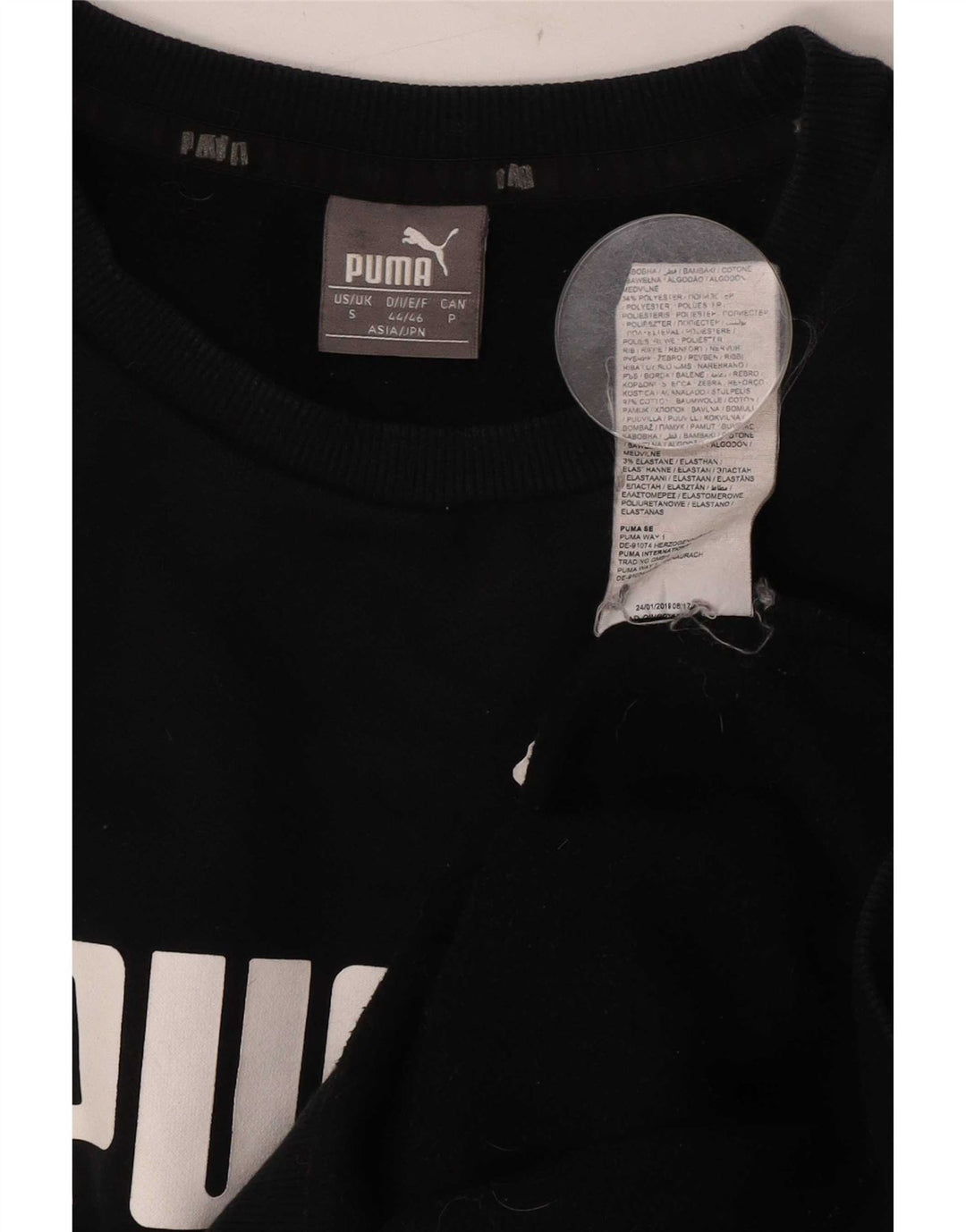 Puma Herre Grafisk Sweatshirt Jumper Lille sort bomuld