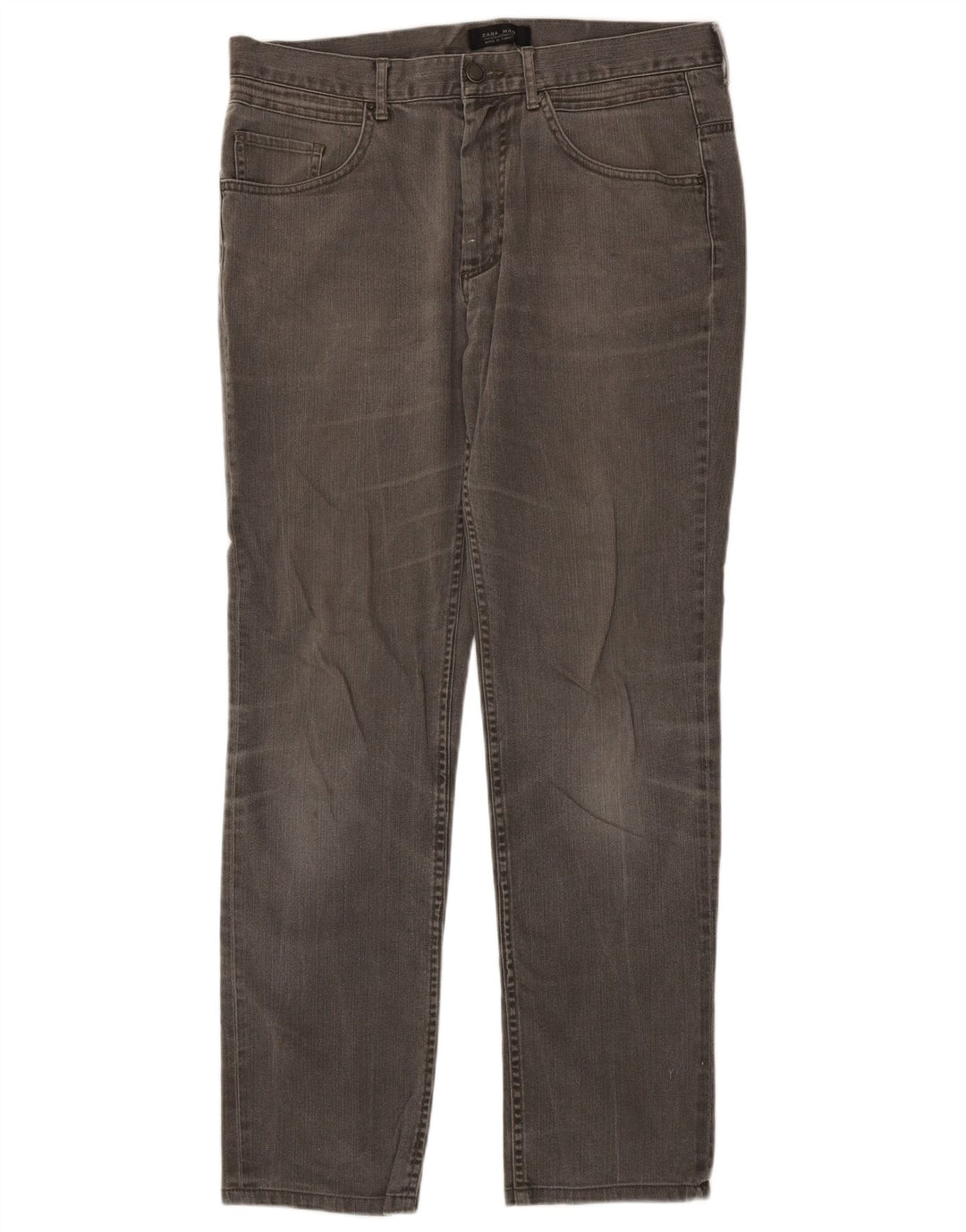 Zara Straight Jeans til mænd EU 42 Large W32 L31 Grå Bomuld