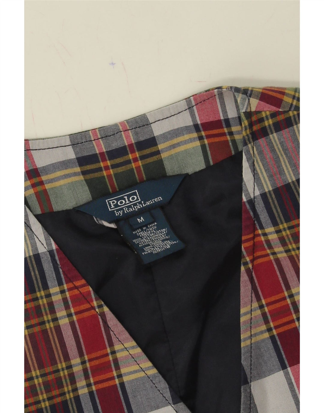 POLO RALPH LAUREN Boys Waistcoat 5-6 Years Medium Maroon Check Cotton Vintage Polo Ralph Lauren and Second-Hand Polo Ralph Lauren from Messina Hembry 