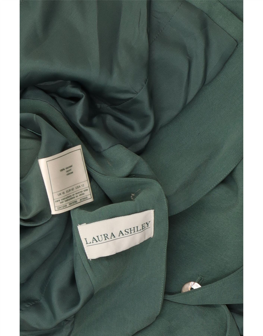 LAURA ASHLEY Womens 4 Button Short Sleeve Blazer Jacket UK 16 Large  Green