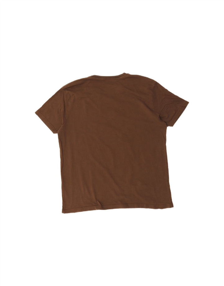 ALPHA INDUSTRIES Mens Graphic T-Shirt Top XL Brown Cotton