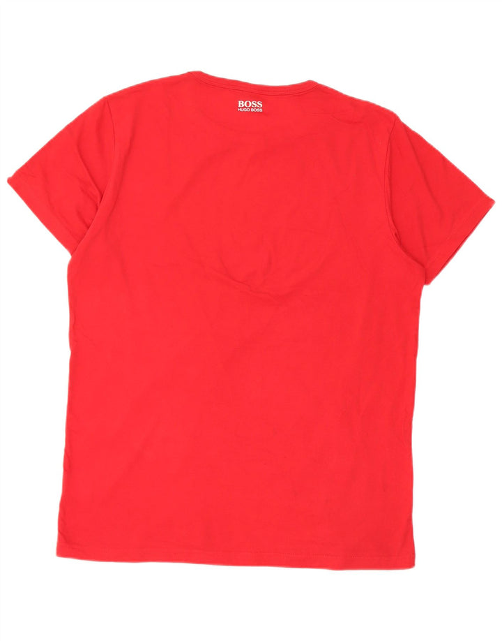 Hugo Boss Herre Grafisk T-Shirt Top Stor Rød Bomuld