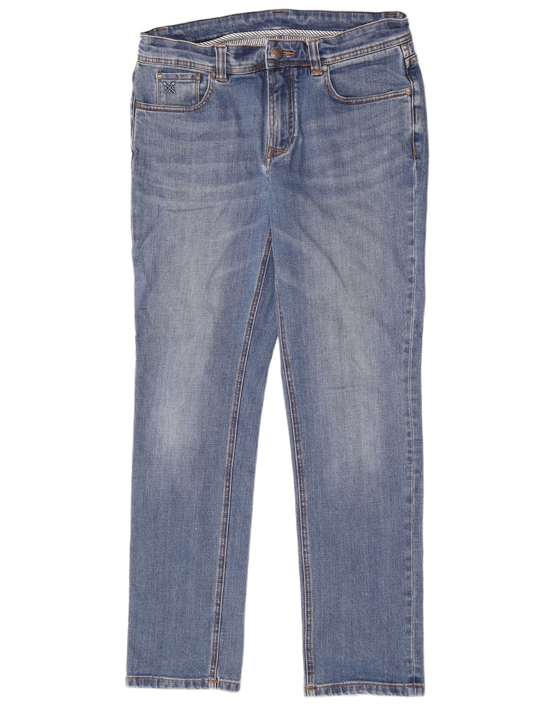 Crew Clothing Dame Straight Jeans W34 L32 Blå Bomuld
