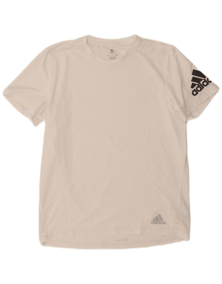 Adidas Herre Aeroready Grafisk T-Shirt Top Stor Hvid Polyester