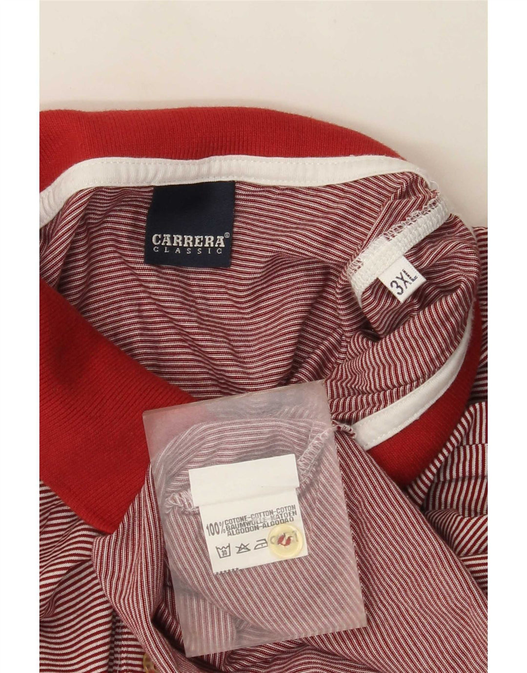 Carrera herre poloshirt 3XL rødstribet bomuld