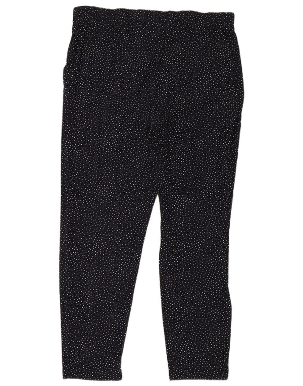 Marks & Spencer Womens Leggings UK 18 XL Navy Blue Polka Dot Viscose