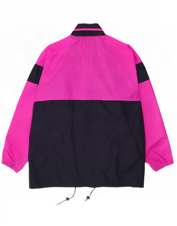 Vintage regnjakke med hætte til mænd UK 42 XL Pink Colourblock Polyamid