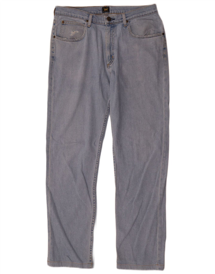 Lee Mens Brooklyn Straight Jeans W33 L32 Blå Bomuld