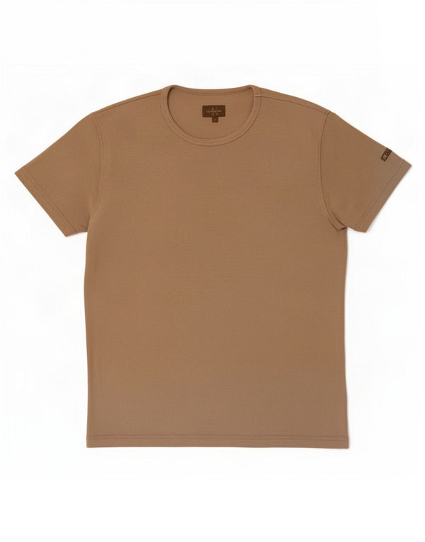 Calvin Klein Jeans Womens T-Shirt Top UK 16 Large Khaki Cotton