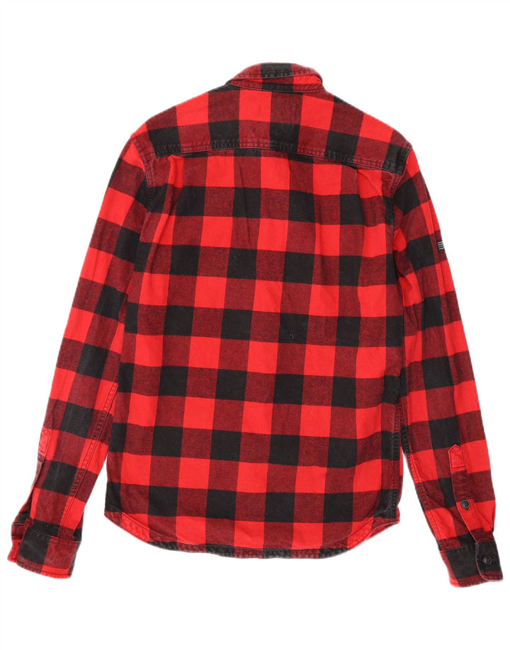Superdry Herre The Rookie Ternet grafisk flannelskjorte Lille rød ternet