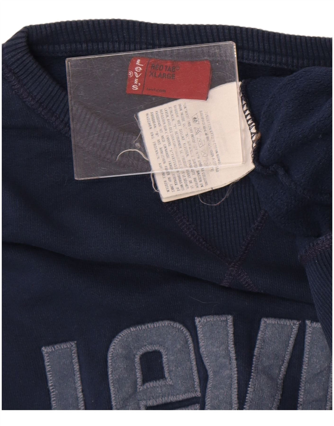 Levi's grafisk sweatshirt til mænd XL marineblå bomuld