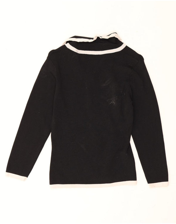 Zara Womens Crop 3/4-ærmet cardigantrøje UK 8 Small Black Colourblock