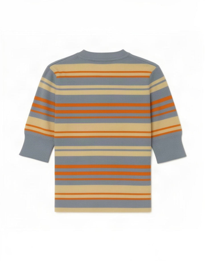 Zara Womens Crop Bluse Top UK 12 Medium Multicolored Stribet Viscose