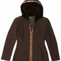 GATTINONI Womens Hooded Blazer Jacket IT 42 Medium Brown Animal Print