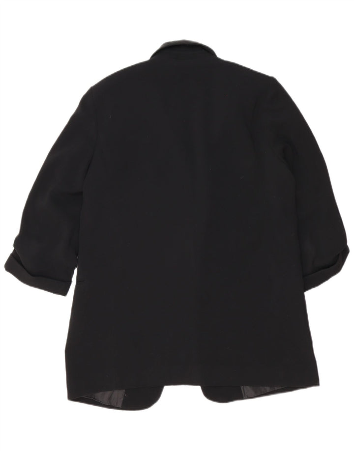 Zara Dame 3/4 ærmet åben blazerjakke UK 14 Medium Sort