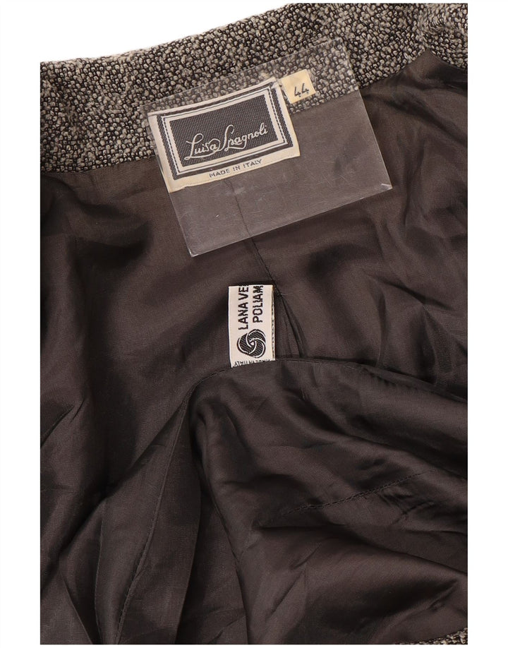 LUISA SPAGNOLI Dame 1-knaps blazerjakke IT 44 Mellemgrå uld