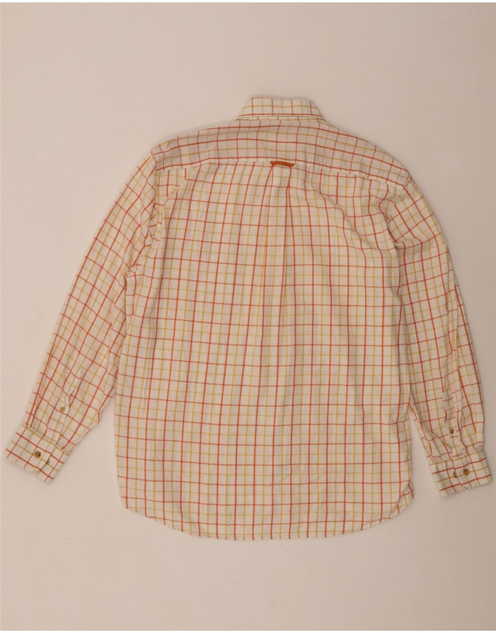Barbour herreskjorte XL orange ternet bomuld