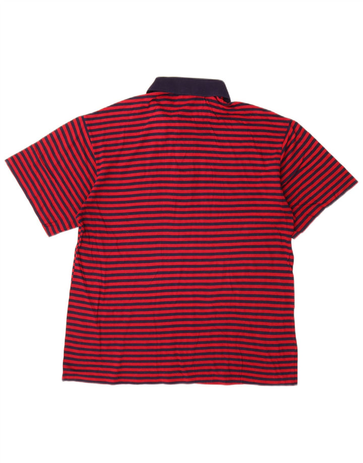 Lacoste herre poloshirt størrelse 4 Medium rødstribet bomuld