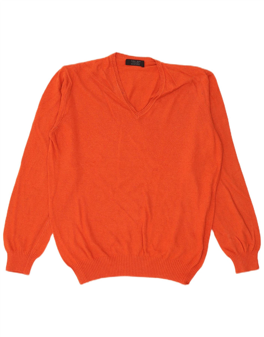Zara Herre V-hals sweater XL Orange Viscose