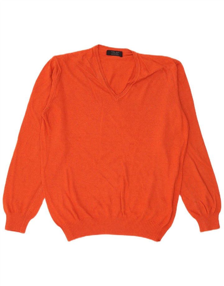 Zara Herre V-hals sweater XL Orange Viscose