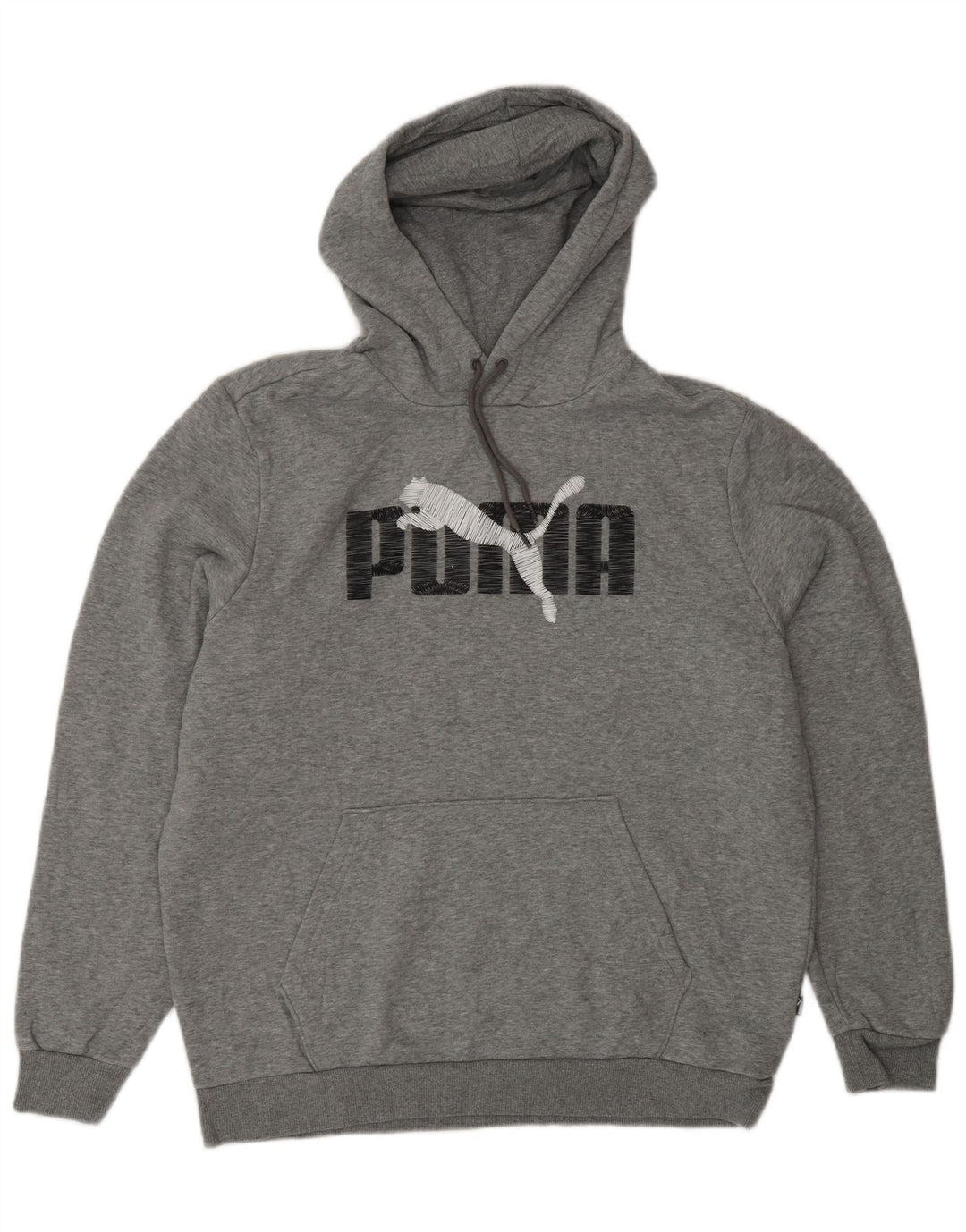 PUMA Grafisk hættetrøje til mænd Stor grå bomuld