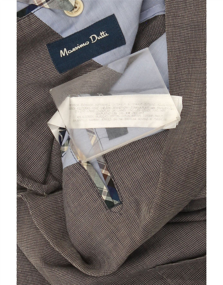 MASSIMO DUTTI Herre 2-knaps blazerjakke UK 38 Medium Grå Bomuld