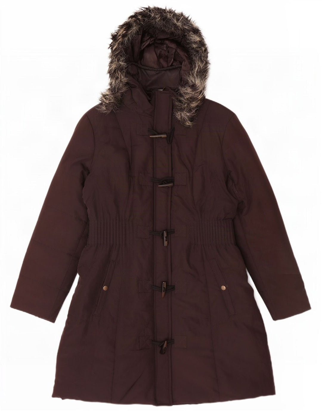 M&Co Dame Hooded Polstret Frakke UK 18 XL Brun Polyester
