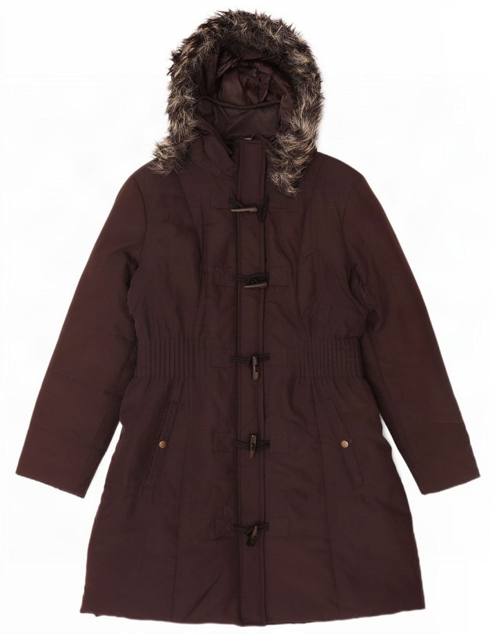 M&Co Dame Hooded Polstret Frakke UK 18 XL Brun Polyester