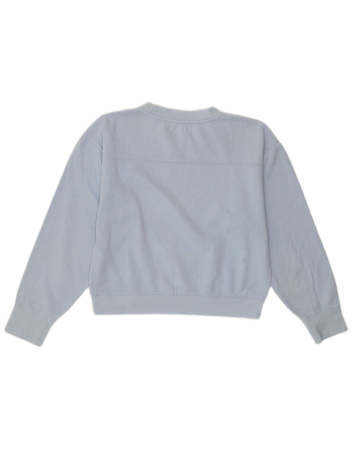 Zara Womens Crop Oversized Sweatshirt Jumper UK 10 Small Blue Polyester