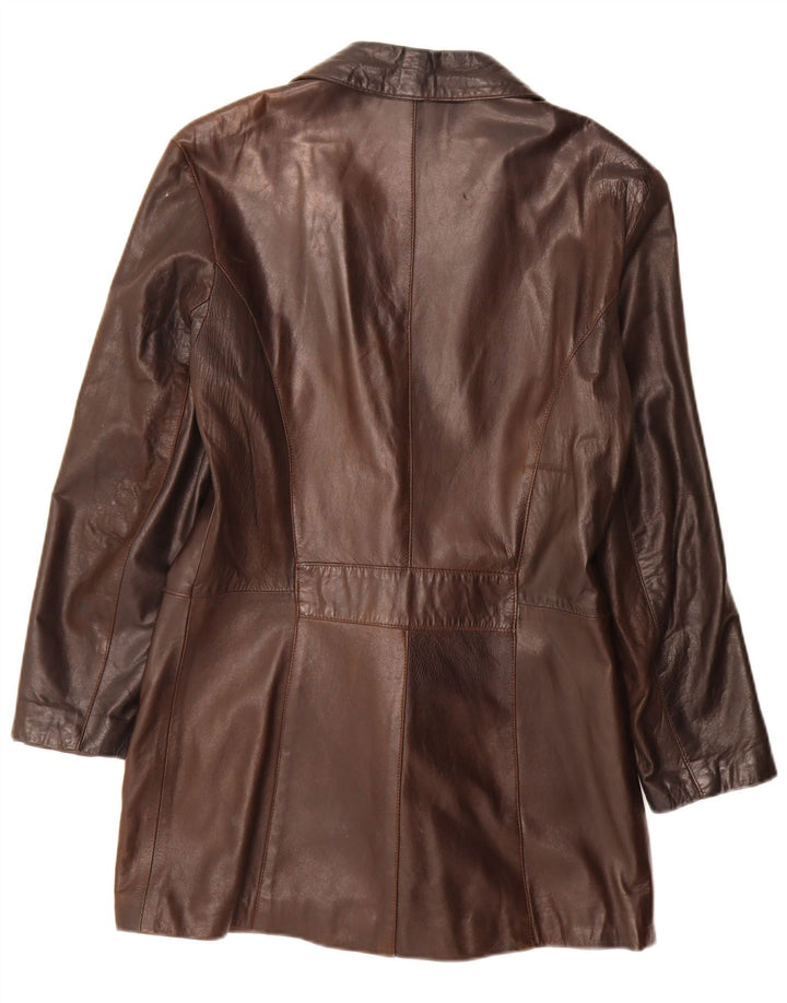 Vintage læderfrakke til kvinder UK 14 Large Brown