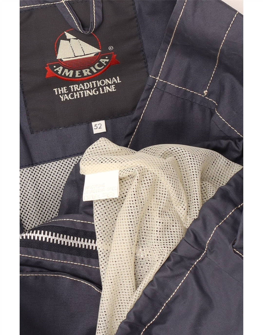 America Mens Utility Gilet IT 52 XL Navy Blue Cotton
