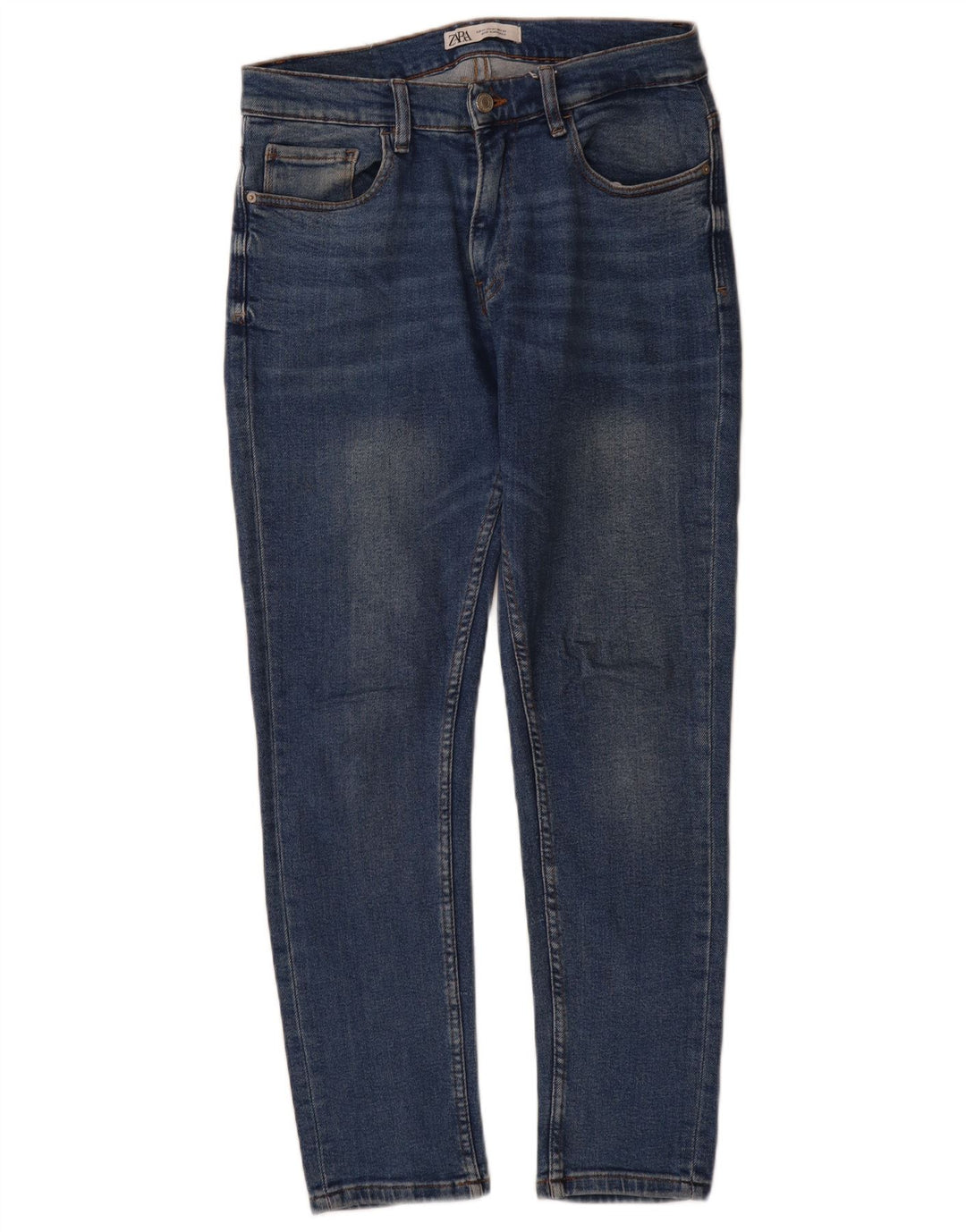 Zara Herre Slim Jeans EU 42 Large W32 L30 Blå Bomuld