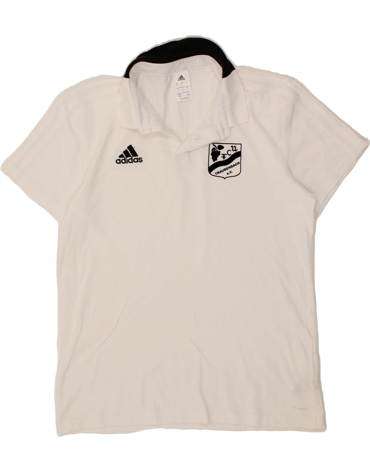 ADIDAS Mens Climalite Polo Shirt Large White Cotton Vintage Adidas and Second-Hand Adidas from Messina Hembry 
