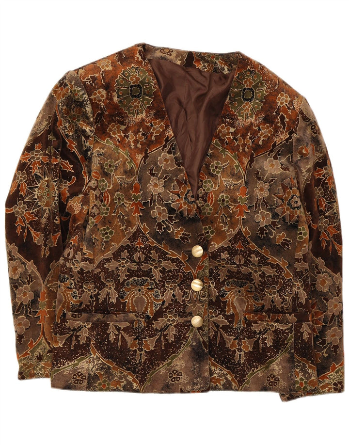 Marina Rinaldi Dame 3-knaps blazerjakke str. 21 Medium Brown Floral