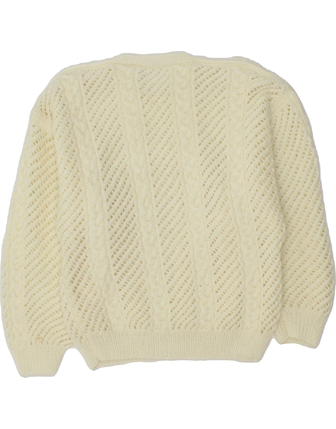 VINTAGE Womens Crew Neck Jumper Sweater UK 12 Medium Off White Vintage Vintage and Second-Hand Vintage from Messina Hembry 